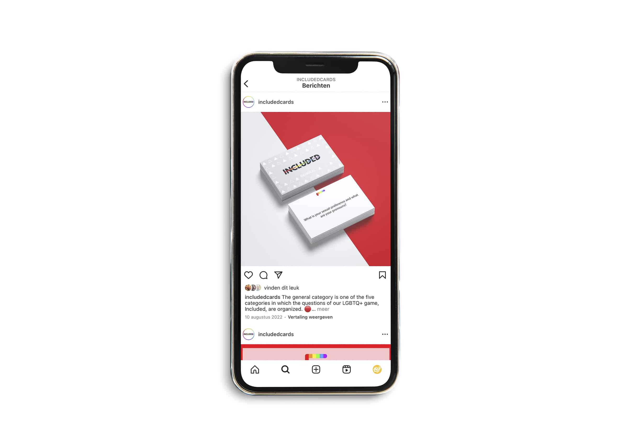 een zwarte telefoon met een instagram post erop